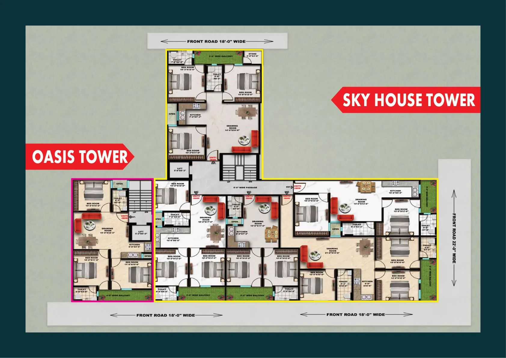 Oasis & Sky House Tower Layout