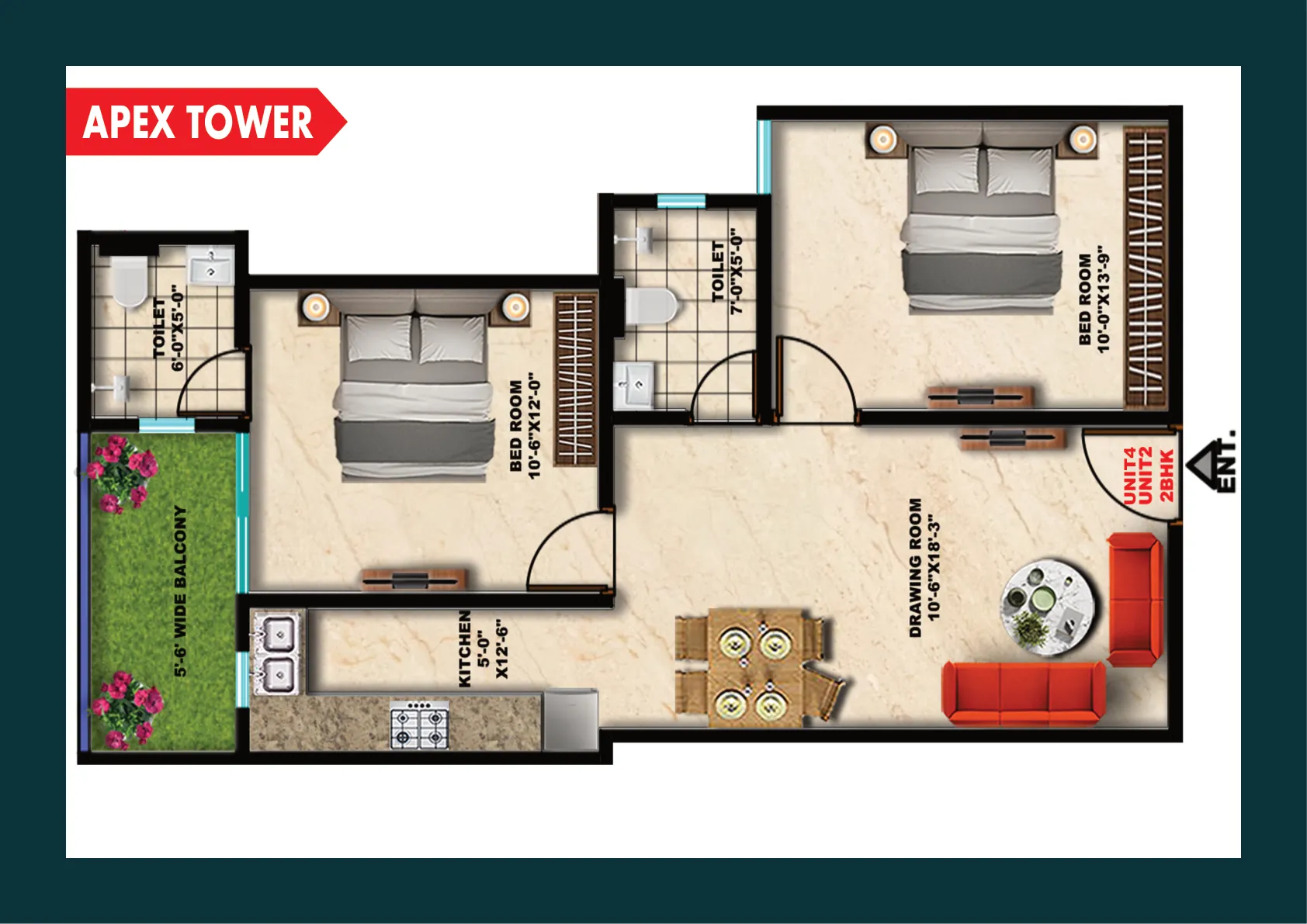 Apex Tower Unit 4 Layout