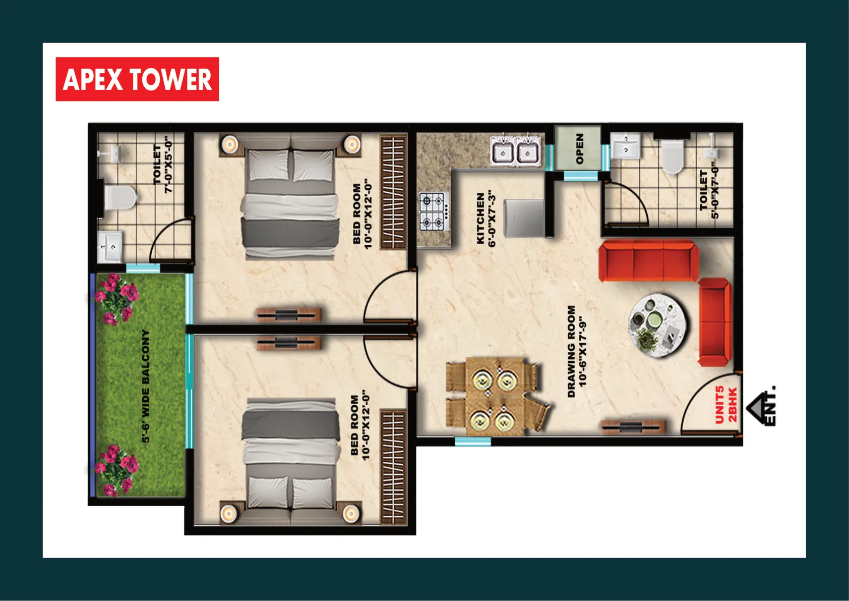 Apex Tower Unit 2 Layout